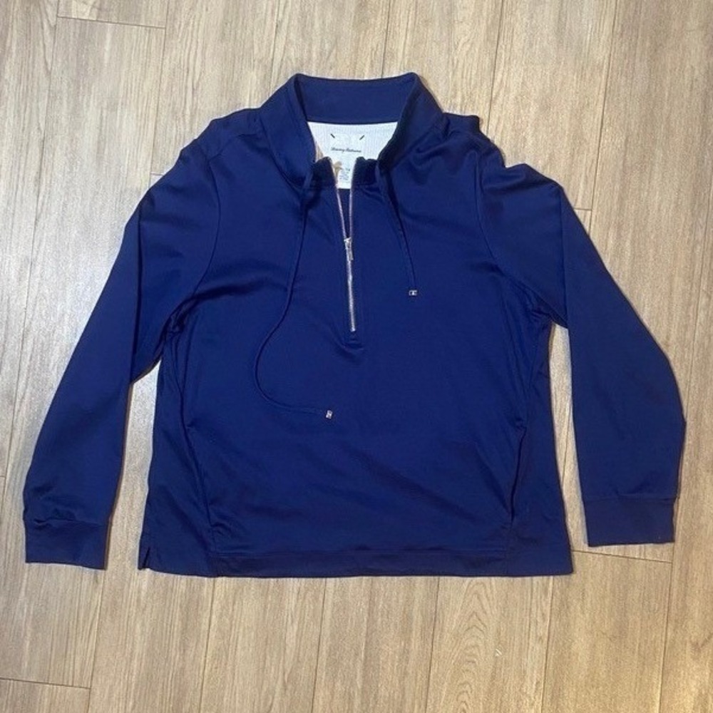 Tommy Bahama Men's XL Pima Cotton Royal Blue Quarter Zip Pullover L/S Sweatshirt